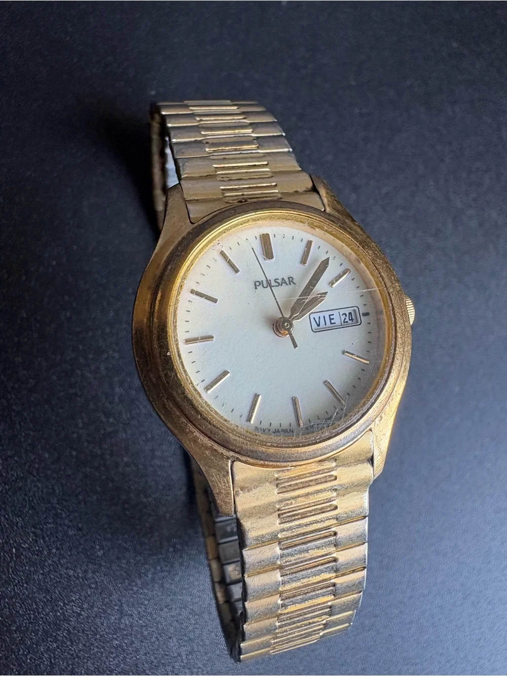 Pulsar women’s Gold Tone Watch with Cream Dial